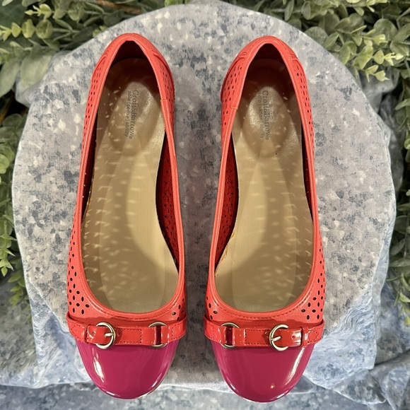 Croft & Barrow Sole(Sense)Ability Pink & Peach Punchout Ballet Flats WMS 7.5M💖 - Picture 3 of 8